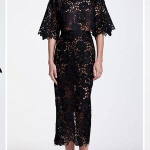 Smythe Black Lace Pencil Skirt